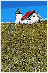 Long Point Light Surrounded By Beach Grass - Digital Painting